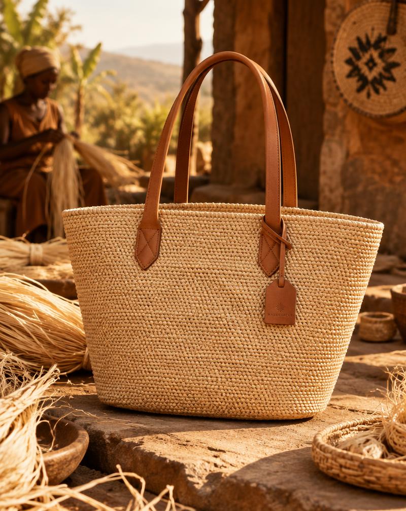 Sac en raphia fait main de Madagascar